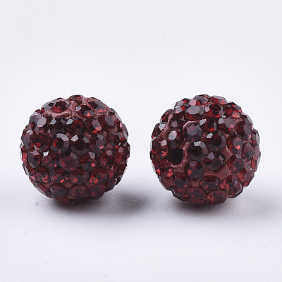 Handmade Polymer Clay Rhinestone Beads RB-S250-12mm-A11-1