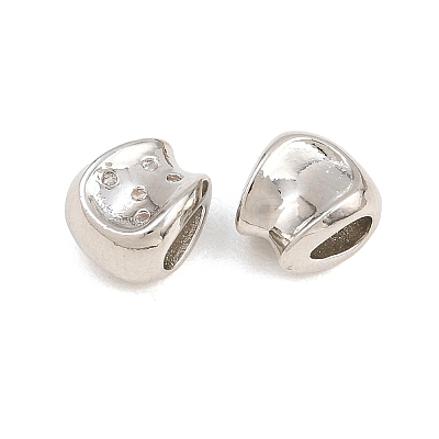 Brass Micro Pave Cubic Zirconia European Beads RB-CBAB488-03P-1