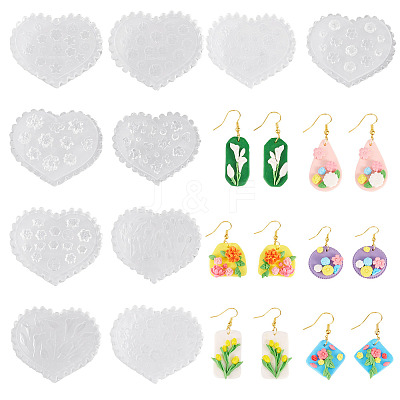 10Pcs 10 Styles Silicone Polymer Clay Mold DIY-TA0012-79-1
