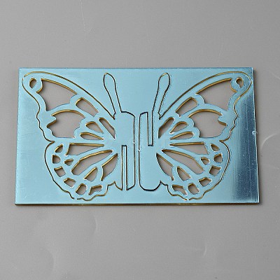 Acrylic Mirror Butterfly Cupcake Toppers FIND-WH0152-208C-1