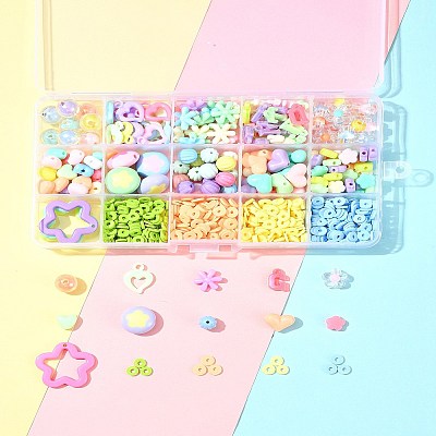 DIY Acrylic & Polymer Clay Beads Jewelry Making Findings Kits DIY-FS0006-86-1