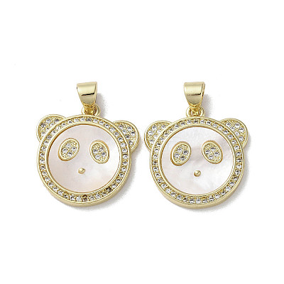 Brass Micro Pave Cubic Zirconia Pendants KK-G485-21A-G-1
