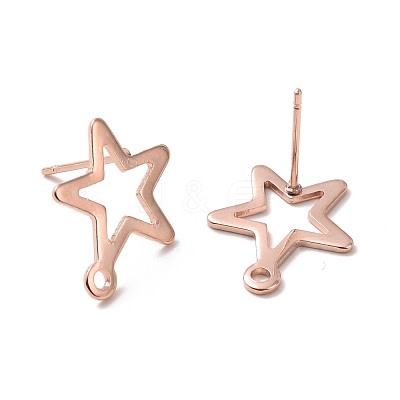 201 Stainless Steel Stud Earring Findings STAS-K241-08RG-1