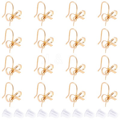 24Pcs Brass Stud Earring Findings KK-FH0002-35-1