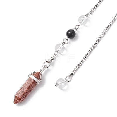 Bullet Synthetic Goldstone Pointed Dowsing Pendulums PALLOY-JF04562-1