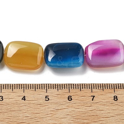 Natural Banded Agate Beads Strands G-K392-B10-13x18mm-1