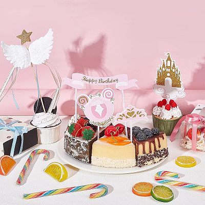 4Pcs 2 Colors Resin Wing & Star Cake Topper DIY-FH0002-91-1