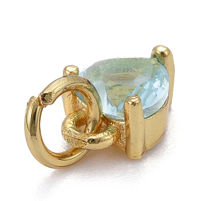 Brass Micro Pave Cubic Zirconia Charms KK-P192-08-G05-1