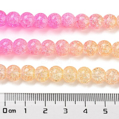 Spray Painted Crackle Glass Beads Strands DGLA-C002-8mm-01-1