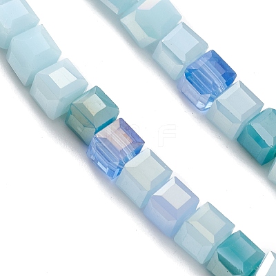 Gradient Color Electroplate Glass Bead Strands X1-GLAA-E042-05A-1