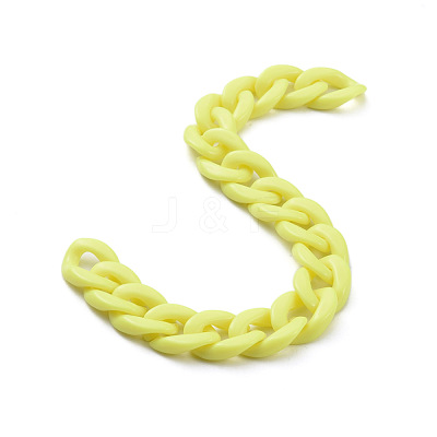 Handmade Opaque Acrylic Curb Chains X-AJEW-JB00662-08-1