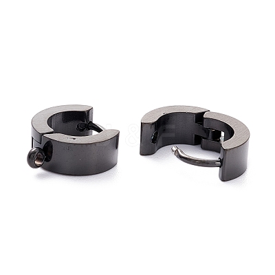 304 Stainless Steel Huggie Hoop Earrings Findings STAS-I167-01C-EB-1