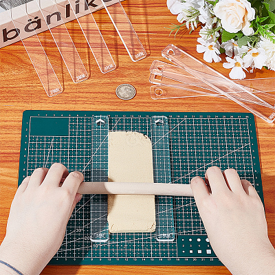5Sets 5 Styles Transparent Acrylic Clay Thickness Ruler AJEW-HY0002-18-1