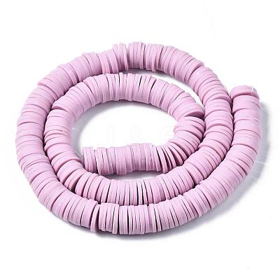 Flat Round Handmade Polymer Clay Beads CLAY-R067-10mm-26-1
