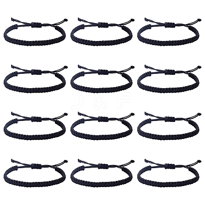 12Pcs Nylon Braided Cord Bracelets Set BJEW-AN0001-58-1