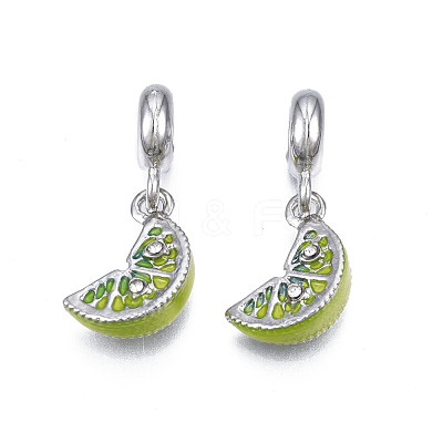 Rack Plating Alloy Enamel European Dangle Charms MPDL-N039-221-1