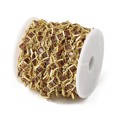 Brass Glass Rhombus Link Chains CHC-R001-05G-06-1