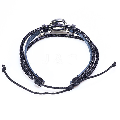 12 Constellation Leather Cord Bracelets LS-BJEW-P240-E05-1