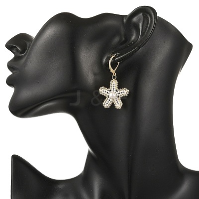 Brass Seed Glass Beads Leverback Earrings EJEW-MZ00759-1