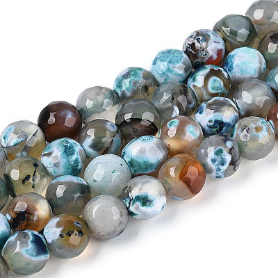 Dyed & Heated Natural Fire Crackle Agate Beads Strands G-N359-01A-04-1