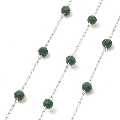 Glass Round Beaded Chains CHS-B003-04F-1