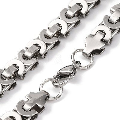 201 Stainless Steel Byzantine Chain Necklace LS-NJEW-F222-30P-1