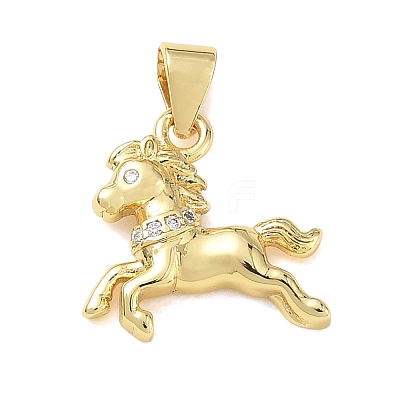 Brass Micro Pave Clear Cubic Zirconia Pendants KK-A303-05F-G-1