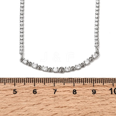 Brass Pave Clear Cubic Zirconia Tennis Necklace Making KK-B189-04P-1