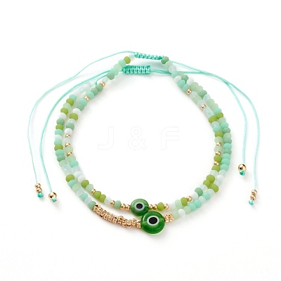 Adjustable Nylon Cord Braided Bead Bracelets Sets BJEW-JB05790-05-1