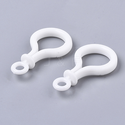 Opaque Solid Color Bulb Shaped Plastic Push Gate Snap Keychain Clasp Findings LS-KY-T021-01L-1