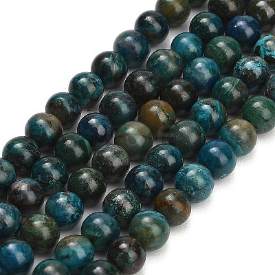 Natural Chrysocolla Beads Strands G-G475-A03-6mm-1