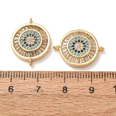 Brass Micro Pave Cubic Zirconia Connector Charms CU-CBA4579-03G-D-1