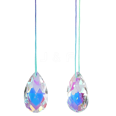 Glass Sun Catcher Pendant HJEW-WH20004-13-1