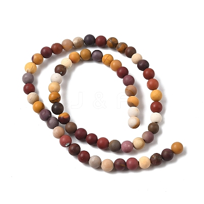 Frosted Round Natural Mookaite Beads Strands G-N0166-65-6mm-1