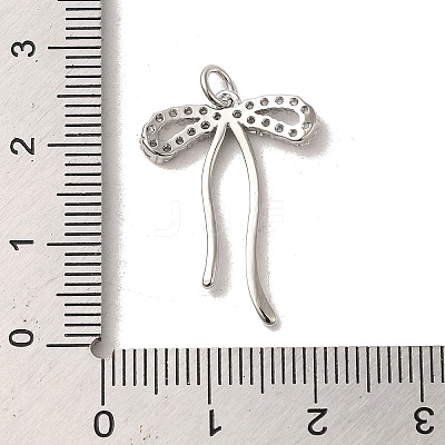 Brass Micro Pave Clear Cubic Zirconia Pendants KK-R155-01P-1