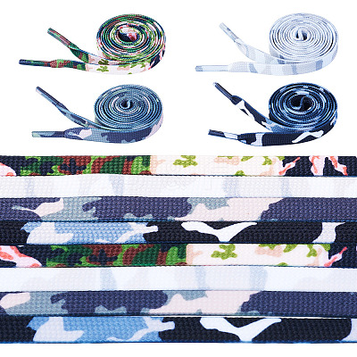 4Pairs 4 Colors Camouflage Color Polyester Shoelaces FIND-TA0010-23-1