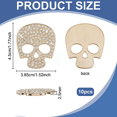 10Pcs Alloy Rhinestone Cabochons FIND-PH0038-53A-1