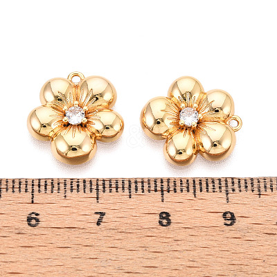 Brass Micro Pave Cubic Zirconia Pendants KK-N263-08G-1