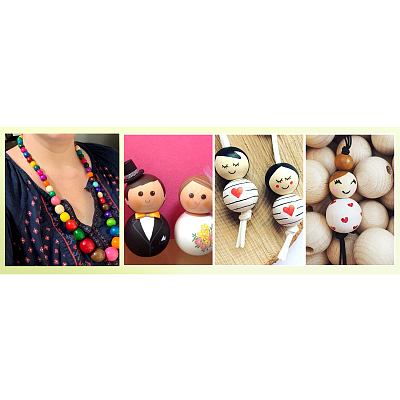 Round Unfinished Wood Beads WOOD-TA0001-07-LF-1