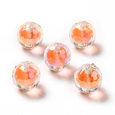 Two Tone UV Plating Rainbow Iridescent Acrylic Beads TACR-D010-03B-04-1