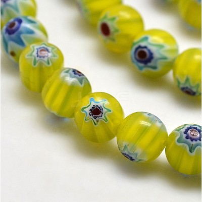 Round Millefiori Glass Beads Strands LK-P001-M-1