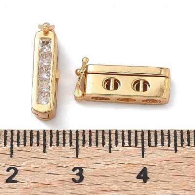 925 Sterling Silver Cubic Zirconia Twister Clasps STER-WH0007-28C-G-1