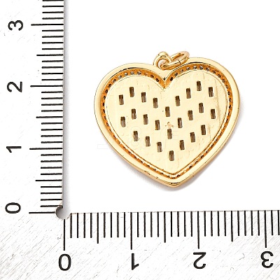 Brass Micro Pave Clear Cubic Zirconia Pendants KK-U076-21G-1