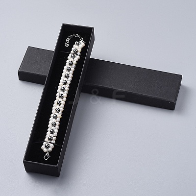 Non-Magnetic Synthetic Hematite Beads Bracelets BJEW-JB04605-1