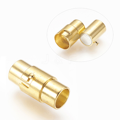 Brass Locking Tube Magnetic Clasps X-MC076-G-1