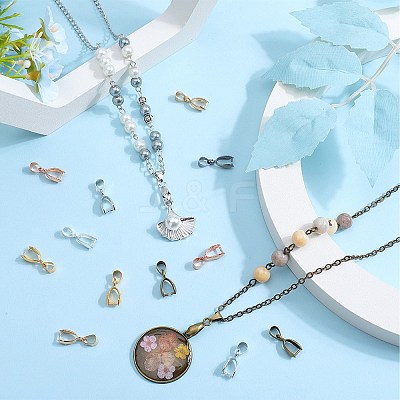 70Pcs 7 Colors Alloy Ice Pick Pinch Bails for Pendant Making FIND-SP0002-03-1