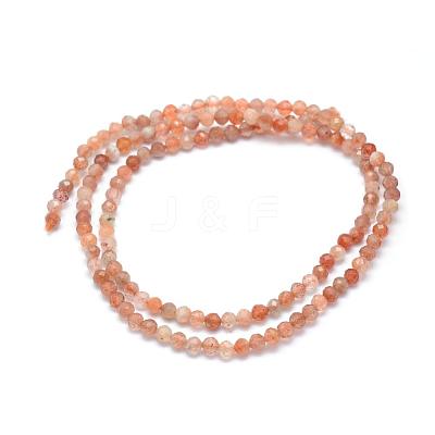 Natural Sunstone Beads Strands G-E411-13A-4mm-1