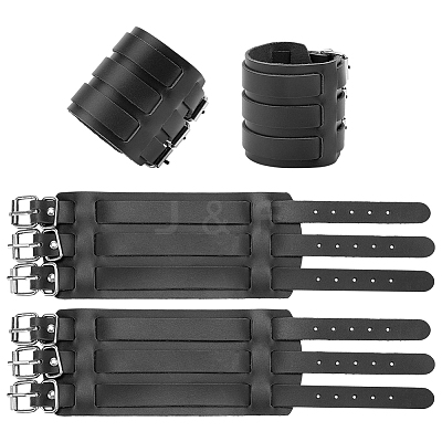 Punk Rock Style Leather Bracelets BJEW-WH0816-013B-1