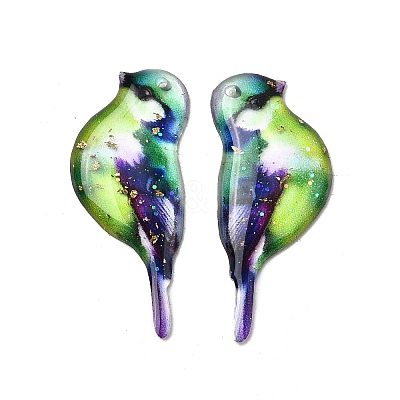 2Pcs Transparent Epoxy Resin Pendants RESI-A044-03A-1