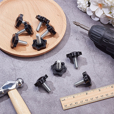 PP Plastic & Brass Plum Blossom Handle Nut DIY-SP0007-11A-1